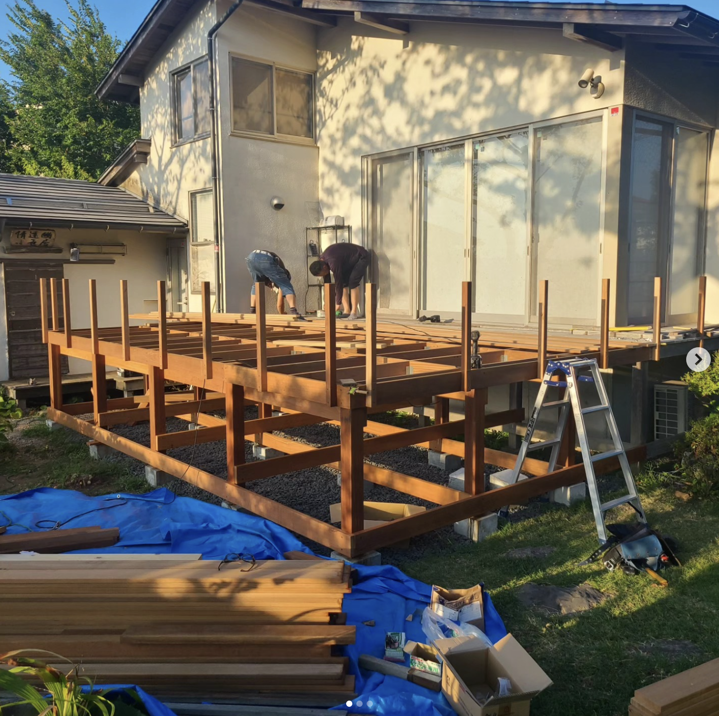 外構 ウッドデッキ施工